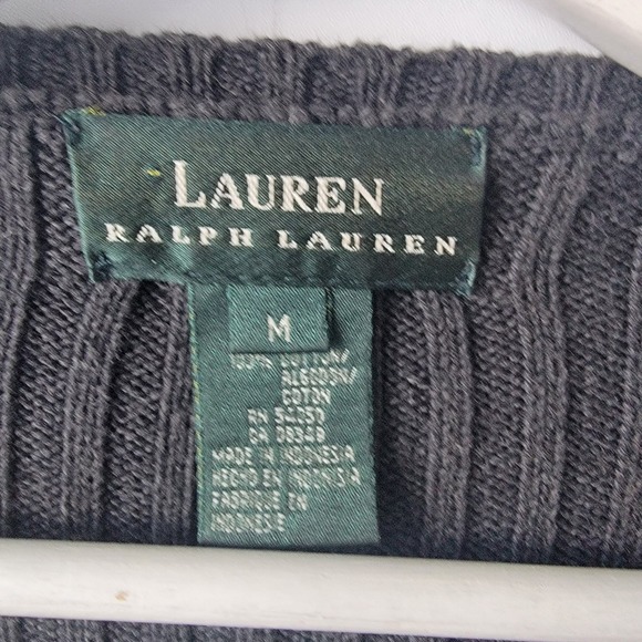 Lauren Ralph Lauren women's crewneck ribbed sweater size M long sleeve in gray - Picture 7 of 7